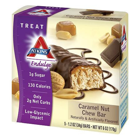 Atkins Endulge Snack Bars, 5 Caramel Nut Chew