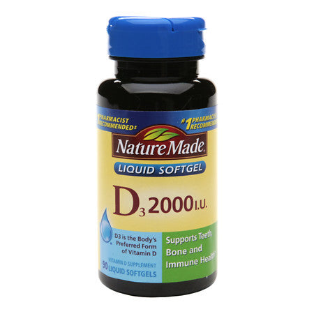 Vitamin D 2000 IU Dietary Supplement Liquid Softgels