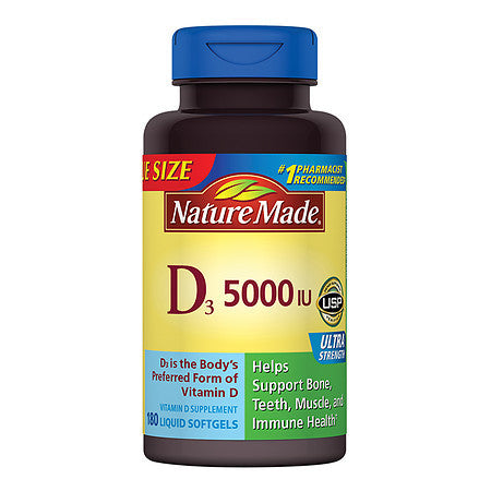 Vitamin D3 5000 IU, Ultra Strength, Softgels