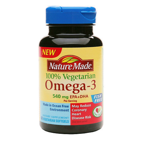 100% Vegetarian Omega-3 540 mg Dietary Supplement Softgels