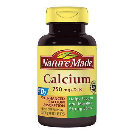 Calcium 750 mg + D + K Dietary Supplement Tablets 49