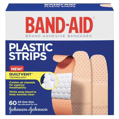 Band-Aid Plastic Brand Adhesive Bandages Strips All One Size